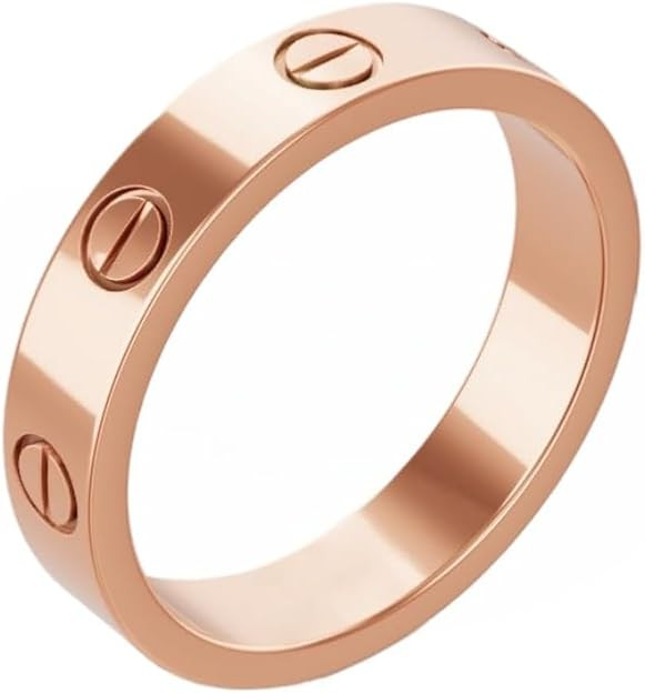 Love Friendship Ring, 18K Gold Plated Rose Gold Ring, Wedding Hypoallergenic Wedding Jewellery Va... | Amazon (US)