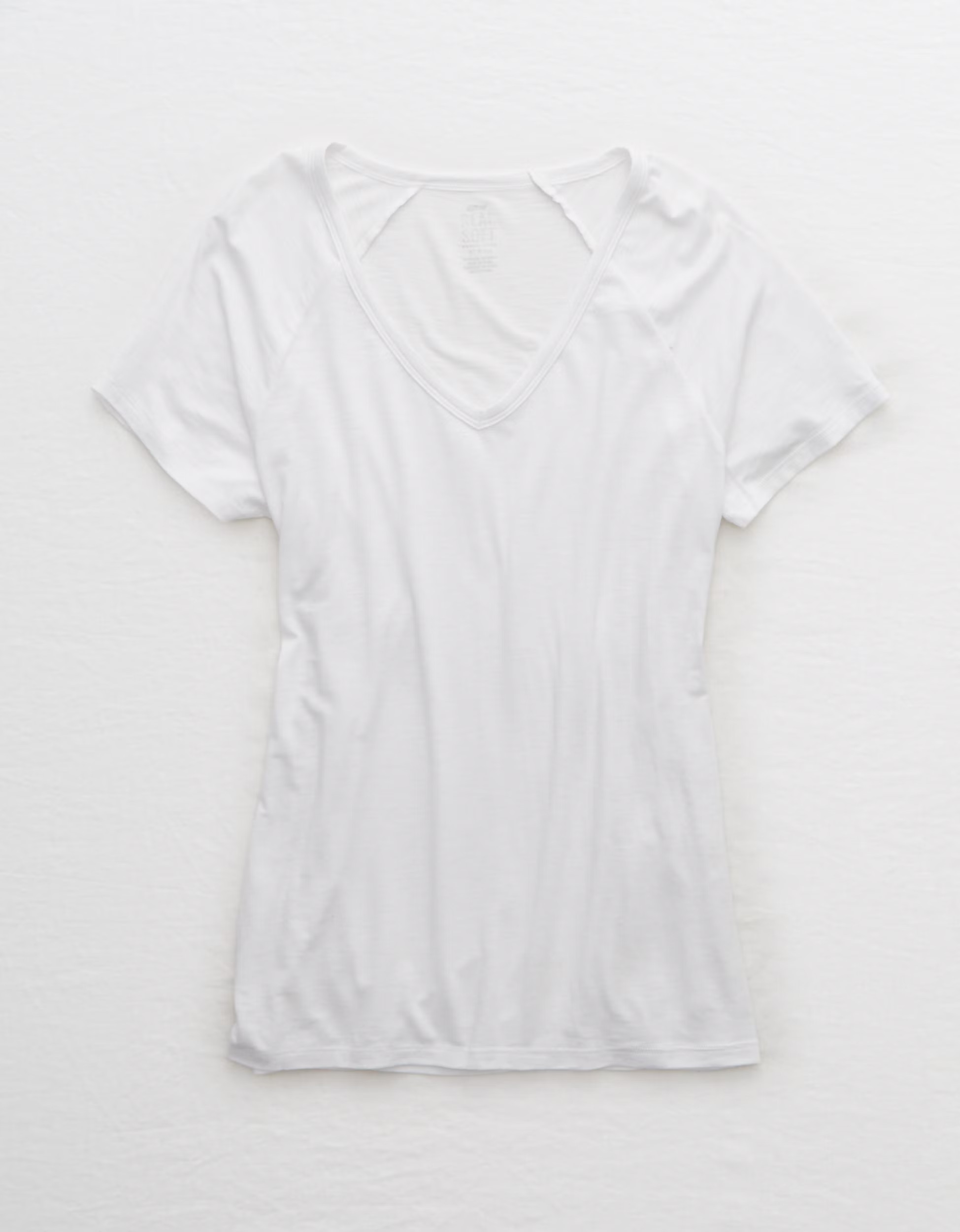 Aerie V-Neck Real Soft® Tee, White | American Eagle Outfitters (US & CA)