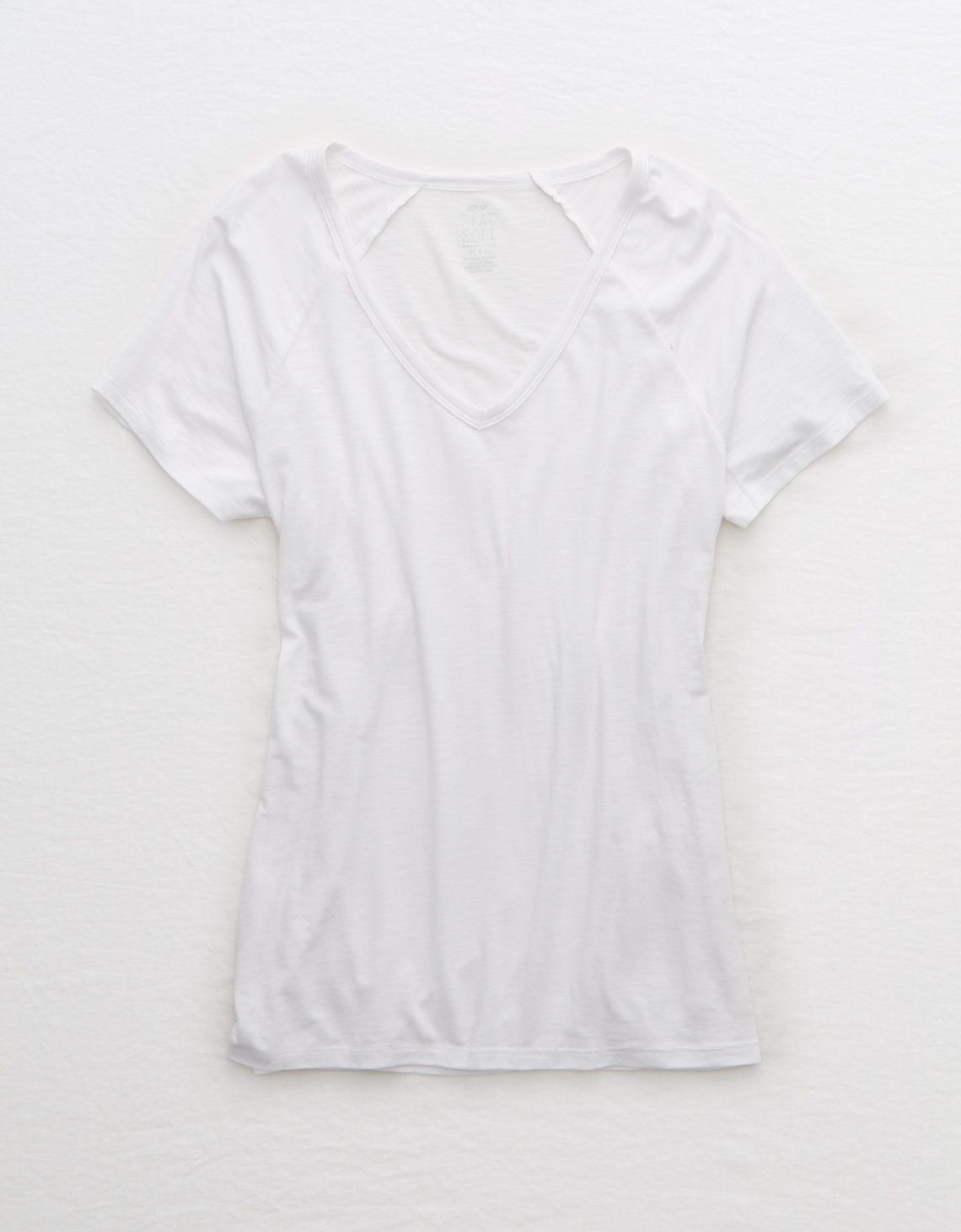 Aerie V-Neck Real Soft® Tee, White | American Eagle Outfitters (US & CA)