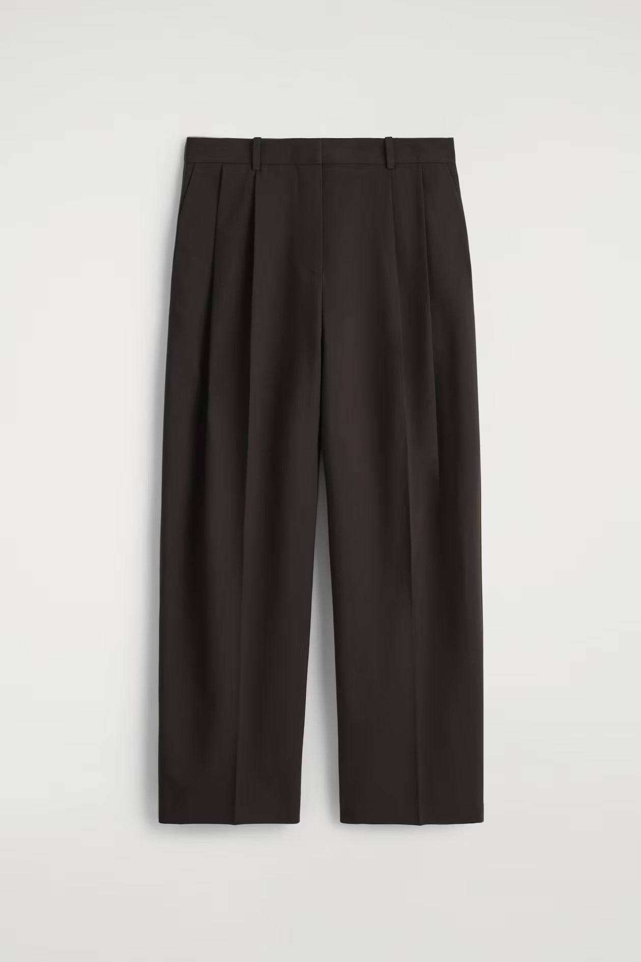 RELAXED TWILL WIDE-LEG PANTS - DARK BROWN | COS | COS (EU)