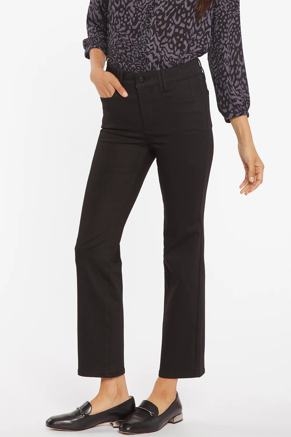 ThighShaper™ Straight Ankle Jeans - Black Rinse | NYDJ