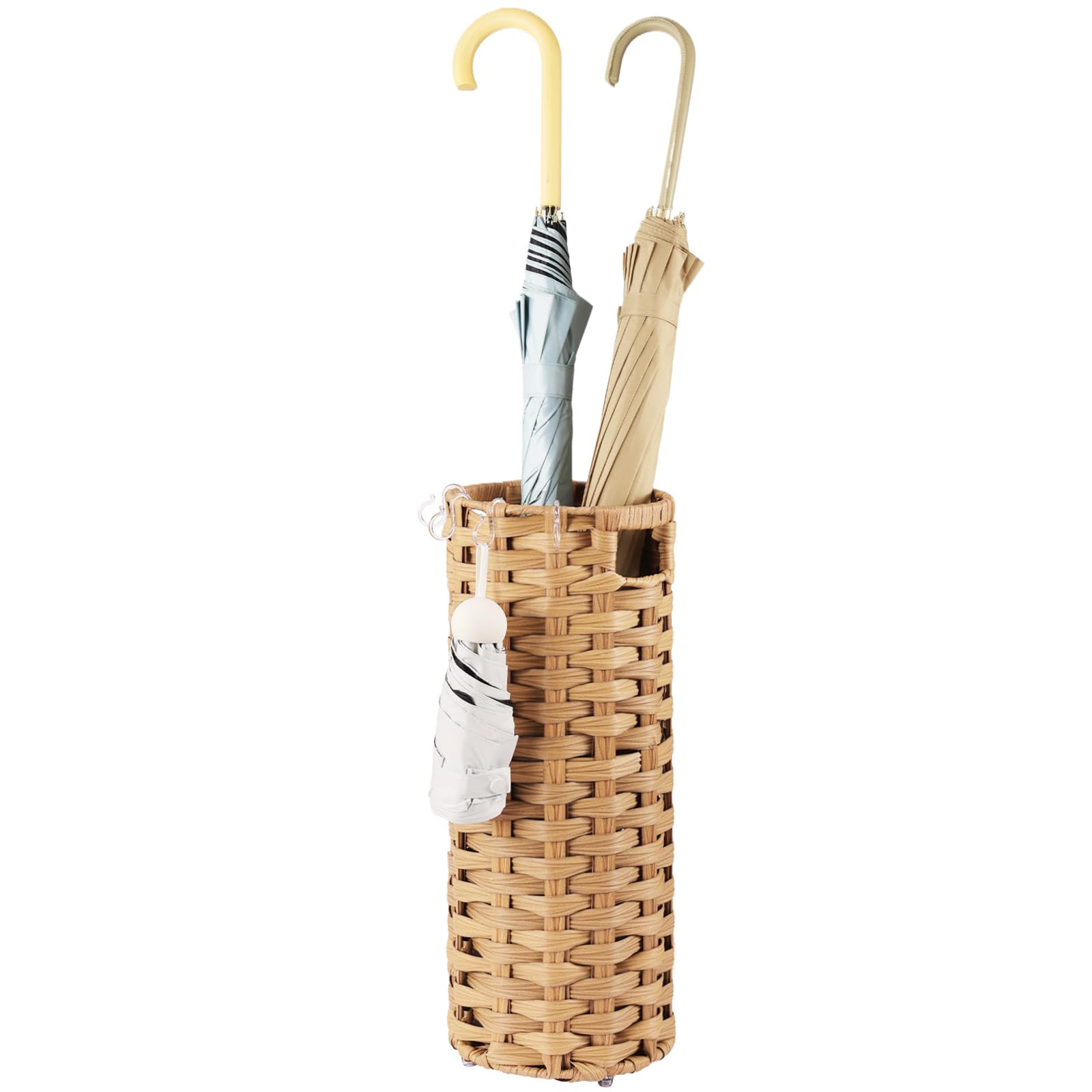 Rattan Umbrella Stand, Umbrella Holder for Entryway, Hand Woven Umbrella Rack Organizer Freestand... | Amazon (US)