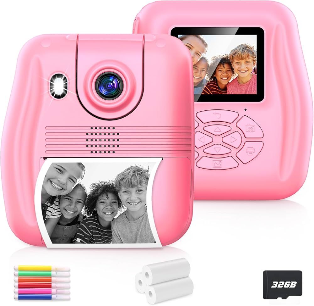 Kids Camera Instant Print, Christmas Birthday Gifts for 3-12 Year Old Girls Boys, 12MP Selfie Dig... | Amazon (US)