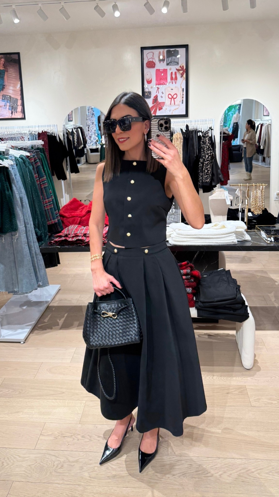 Black vest | black skirt with a woven bag | black heels | midi skirt | black matching set 

#LTKSaleAlert #LTKCyberWeek #LTKTall