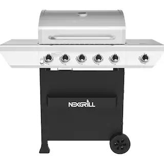 5-Burner Propane Gas Grill in Stainless Steel with Side Burner and Condiment Rack | The Home Depot