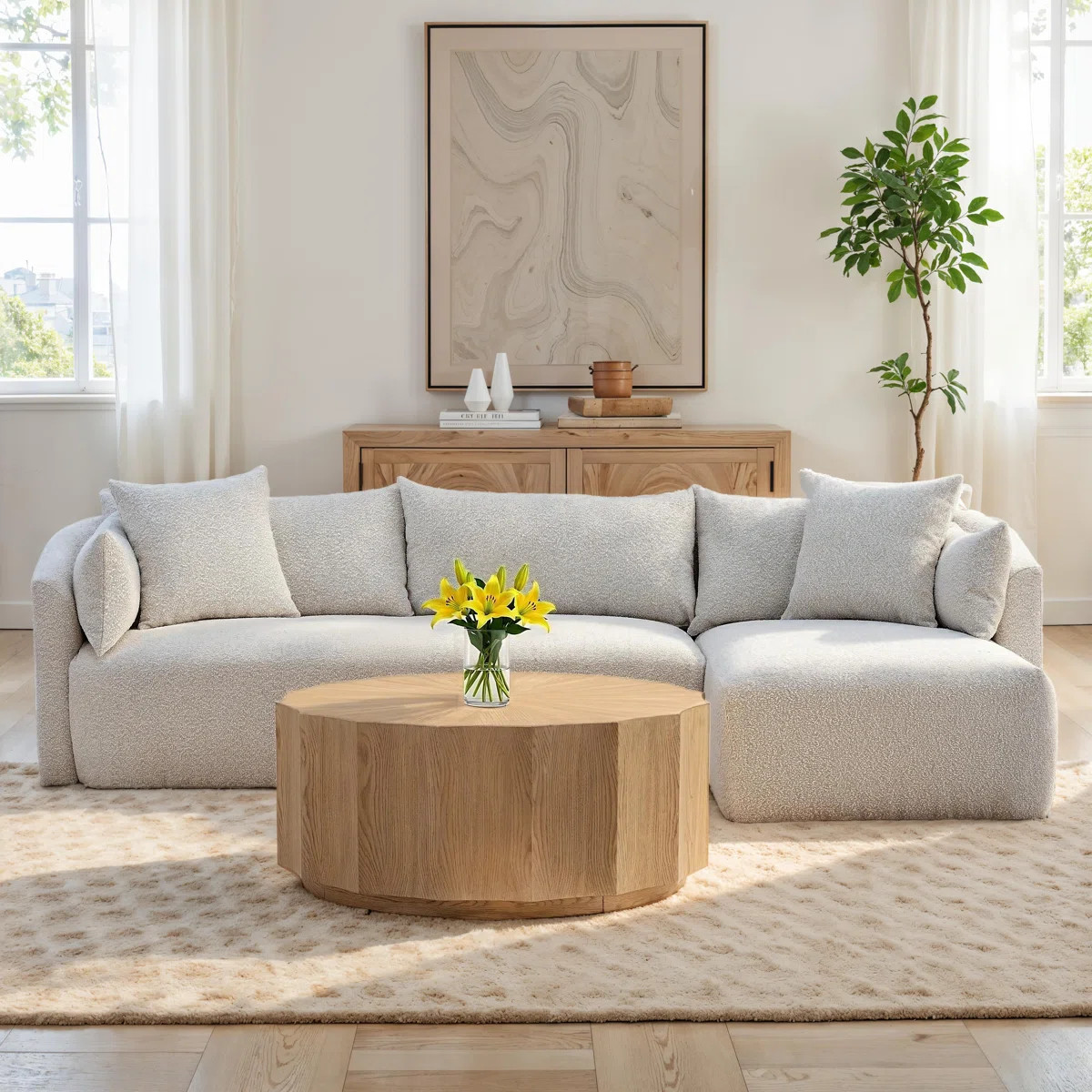 Tamsin Rubberwood Coffee Table, Natural | Perigold