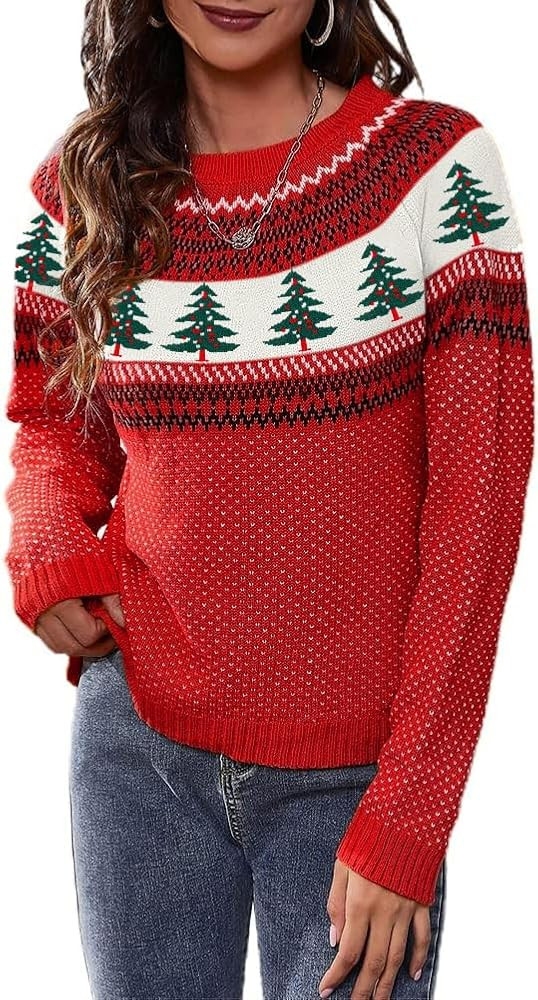 Fall Halloween Knitted Sweater for Women Winter Holiday Xmas Christmas Pullover Sweatshirt Tops | Amazon (US)