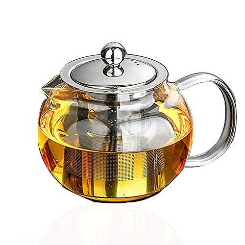 Lead-Free Thicken Glass Teapot Kettle – Removable Stainless Steel Infuser – Great ForBlooming and Loose Leaf Tea Brewer, Thickened (33oz / 950mm) | Amazon (US)