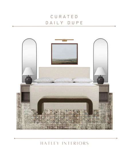 how i’d style today’s designer dupe! 

mcgee & co dupe, daily dupe, look for less, wood nightstand, fluted drawer nightstand, linen bed frame, upholstered bed frame, arch mirror, end of the bed bench, arch bench, upholstered bench, loloi rug, bedroom rug, bedroom decor, bedroom mood board, bedroom design, home decor 

#LTKfindsunder100 #LTKsalealert #LTKhome