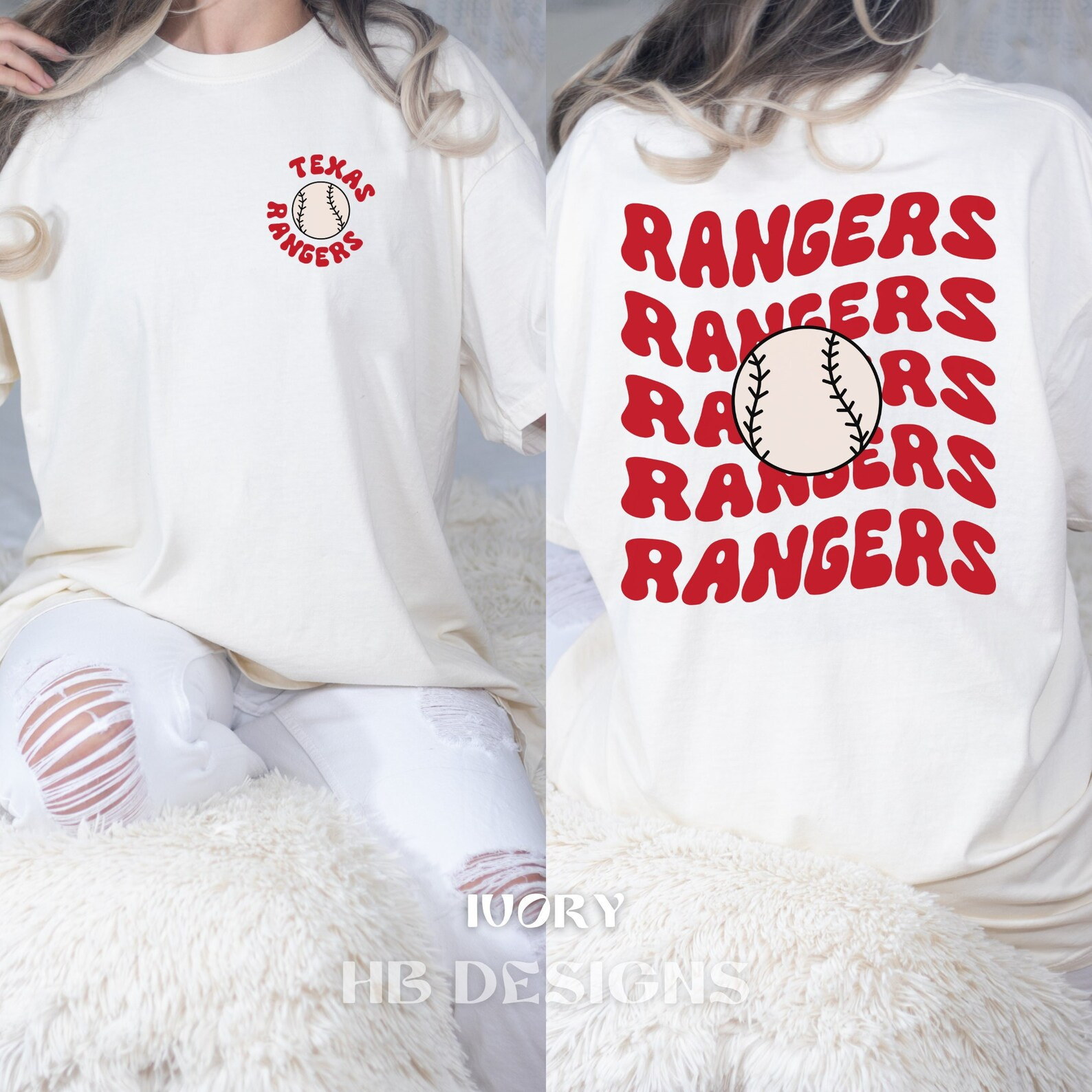 Texas Rangers Retro Baseball Tee Oversized Comfort Colors - Etsy | Etsy (US)