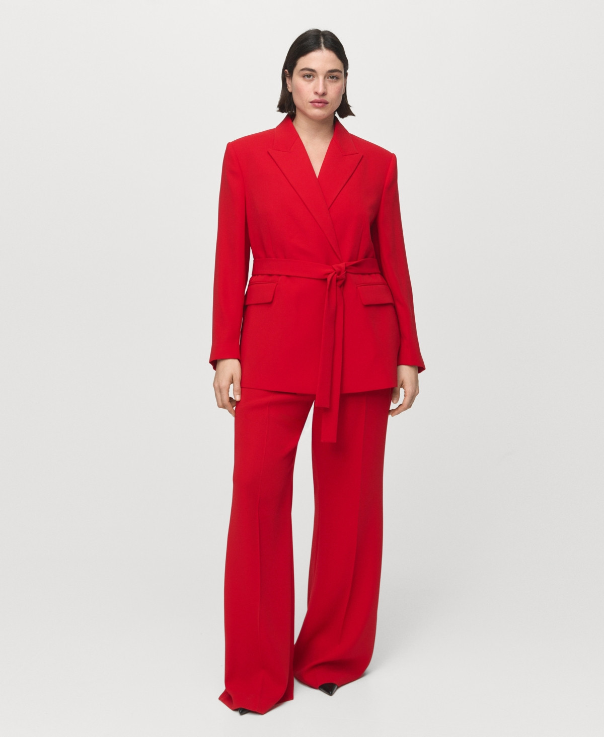 Mango Women's Scarf Suit Jacket - Red | Macy's