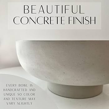OAKOA Concrete Fruit Bowl for Kitchen Counter - Large Decorative Bowl for Home Decor - Modern Ped... | Amazon (US)