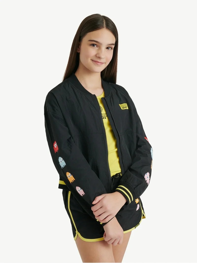 Justice Girls PAC-MAN Bomber Jacket, Sizes XS - XLP | Walmart (US)