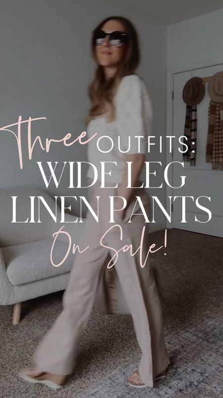 Wide leg linen pants are perfect for summer vacations! So easy to style and can be dressed up or down with sandals or sneakers!

#LTKTravel #LTKVideo #LTKWorkwear