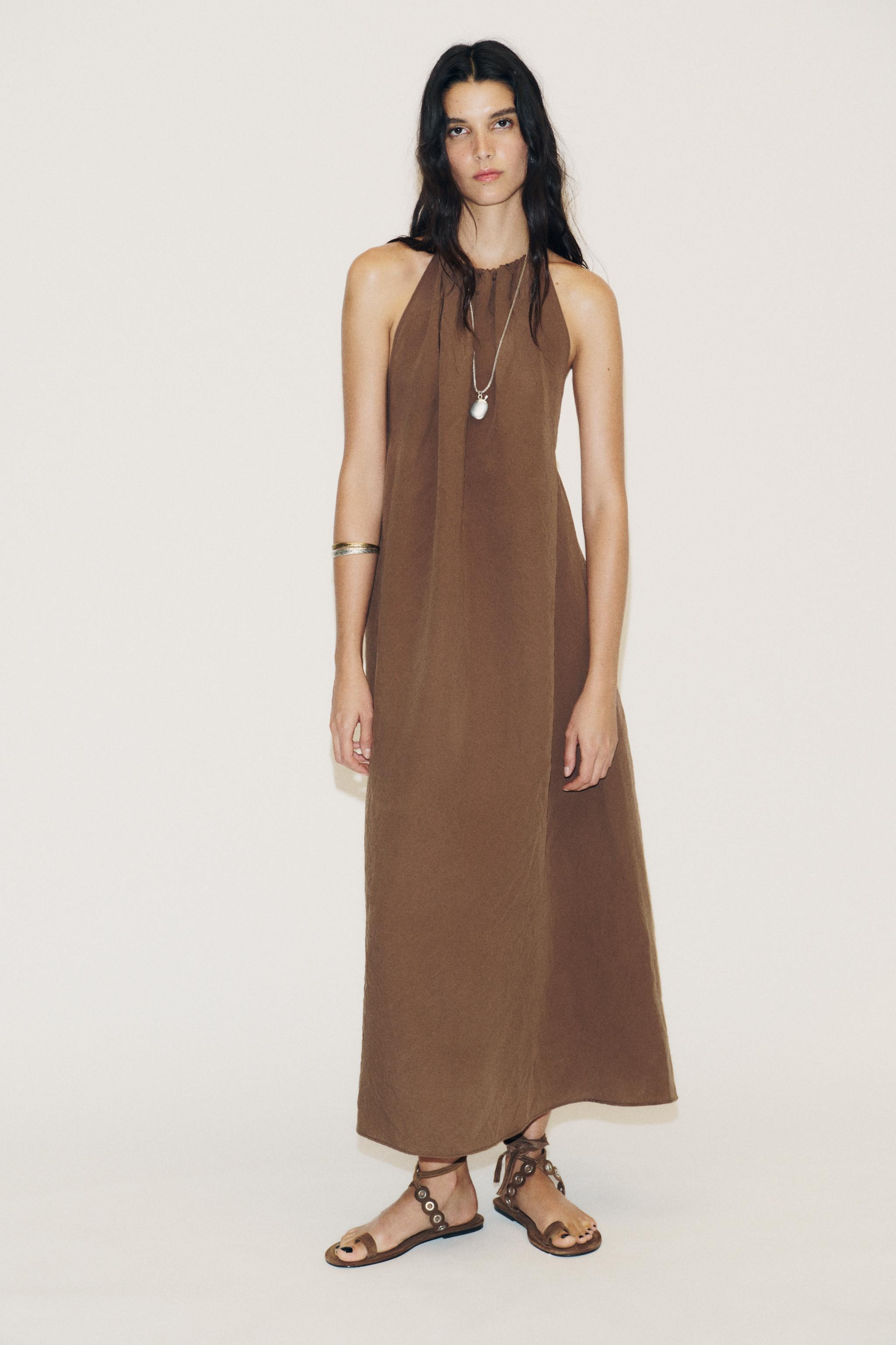 FLOWY OPEN-BACK HALTER DRESS | Zara US