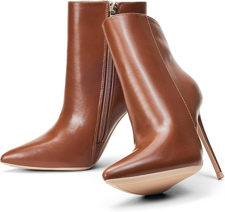 Elisabet Tang Women Heeled Ankle Booties,Sexy Pointed Toe 4 inch Stiletto High Heel Fashion Ankle... | Amazon (US)