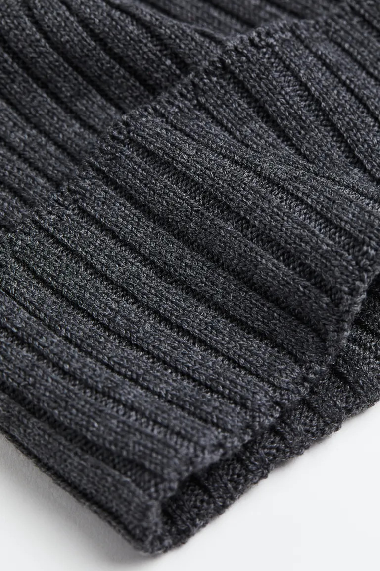 Rib-knit Wool Hat - Dark gray - Kids | H&M US | H&M (US + CA)