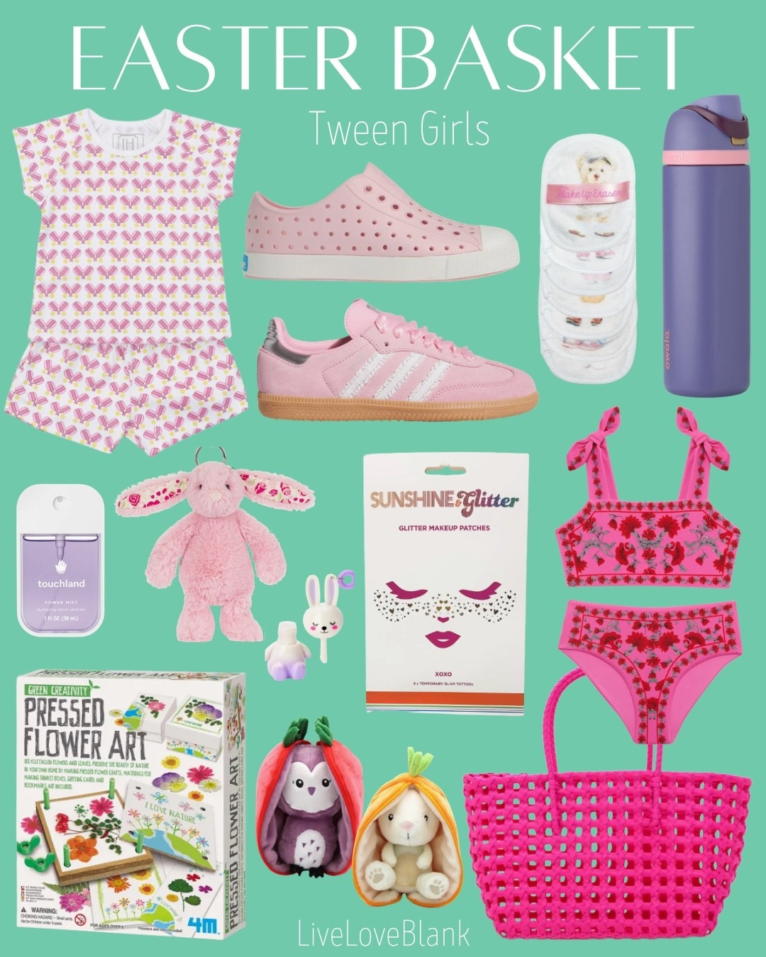 Easter basket stuffers for girls
Gifts for tween girls 
Outfits, swimsuits, tote bag, sneakers and swim shoes, Owala, pressed flower kit, lip balm, stuffies, temporary tattoos
@nordstrom 


#LTKmomlife #LTKSeasonal #LTKKids