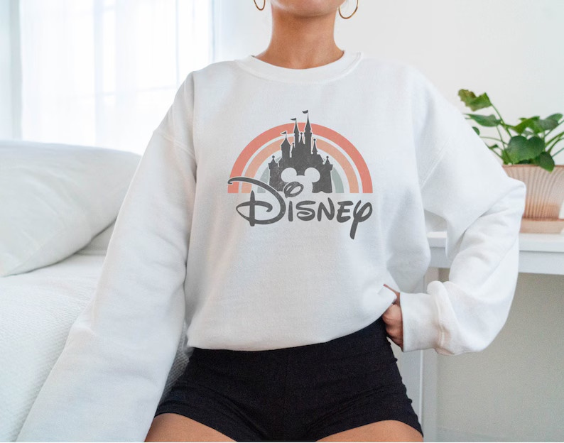 Disney Rainbow Castle Sweatshirt Disney Vintage disney - Etsy | Etsy (US)