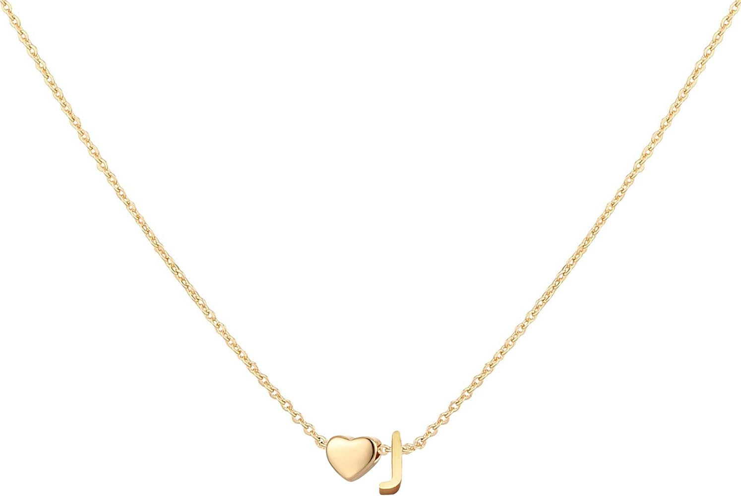 Glimmerst Initial Heart Necklace,18K Gold Plated Stainless Steel Tiny Heart Letter Necklace Perso... | Amazon (US)