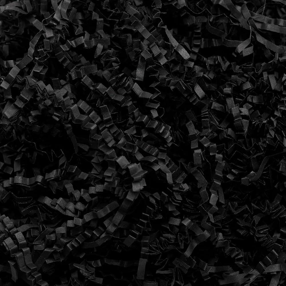 Mefleet 1/2 LB Crinkle Cut Paper Shred Filler 8 oz Black Crinkle Shredded Paper for Gift Box - Gi... | Amazon (US)