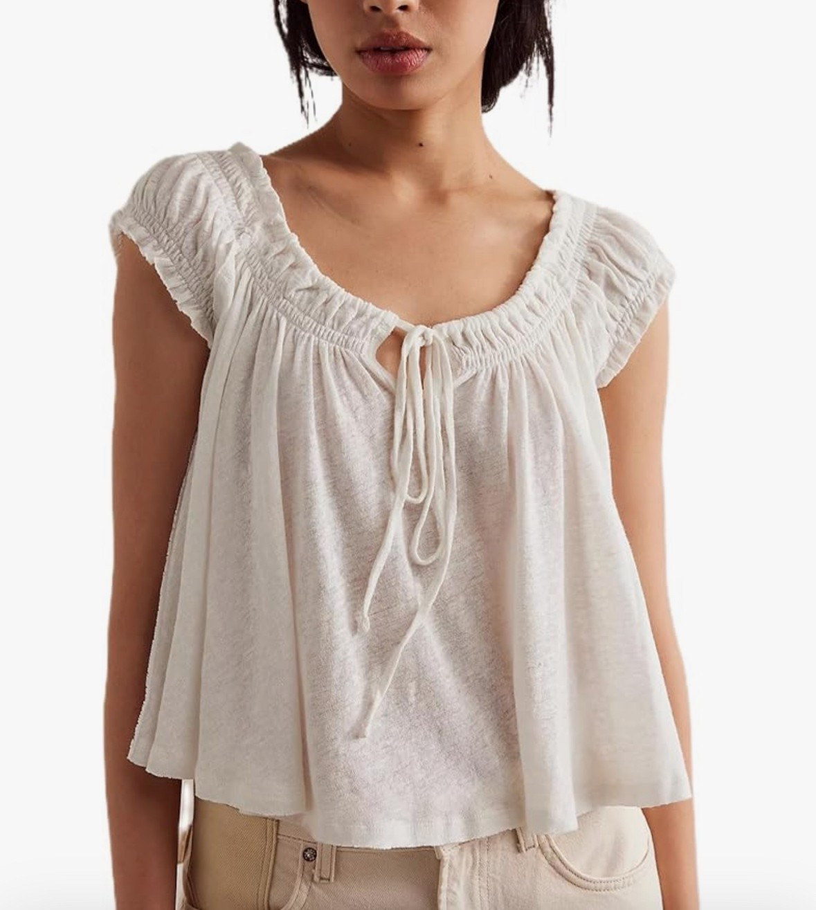 Feminine flowy blouse (will seem big when you open it, make sure to tighten the strings and it will become the right size) #fpdupe 