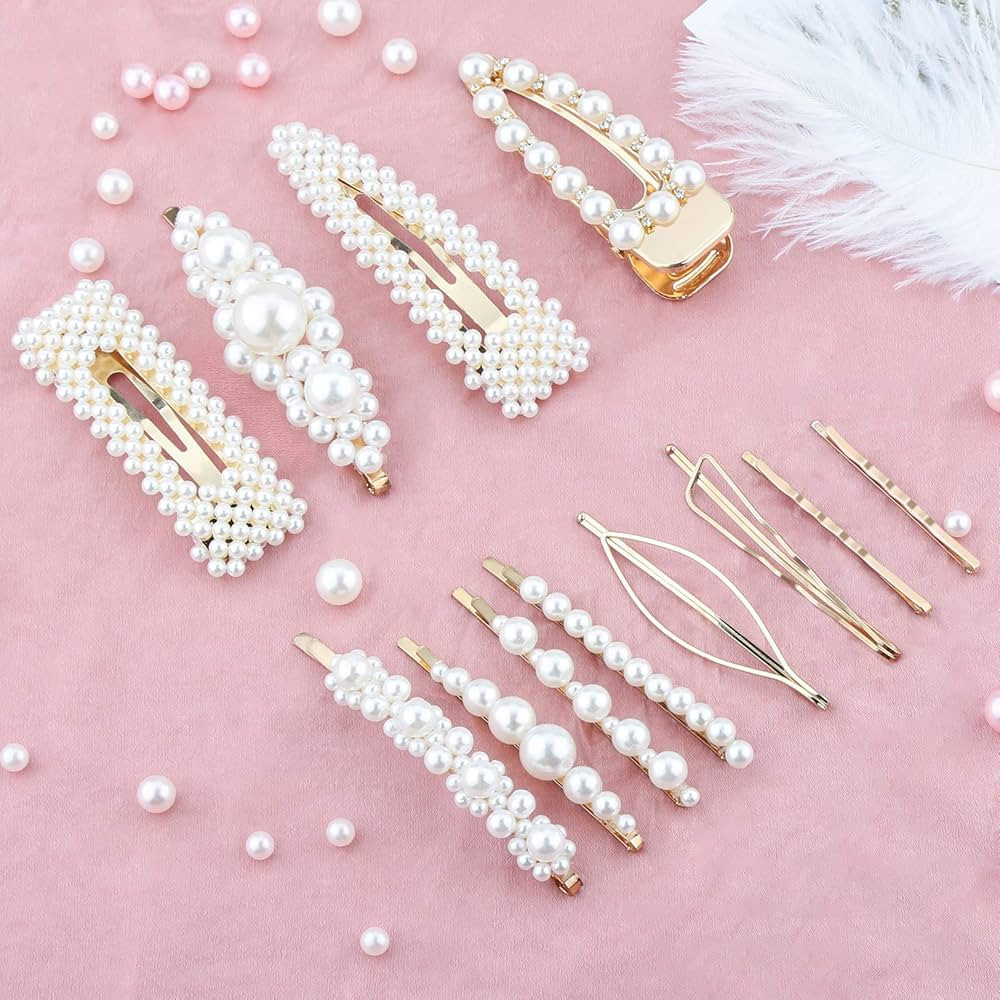 Makone 12 Pack Women Pearl Hair Clips Elegant Handmade Hair Clips Fashion Hair Accessories for Gi... | Amazon (CA)