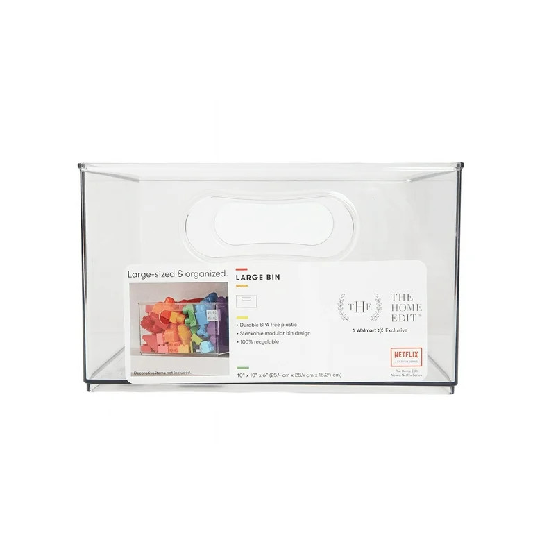 The Home Edit Clear Plastic Large Storage Bin - Walmart.com | Walmart (US)