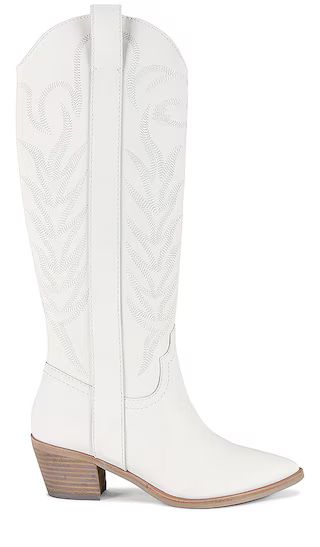 Solei Boot in White Embossed Leather | Revolve Clothing (Global)