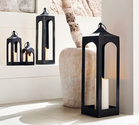 Caleb Handcrafted Metal Outdoor Lantern | Pottery Barn (US)