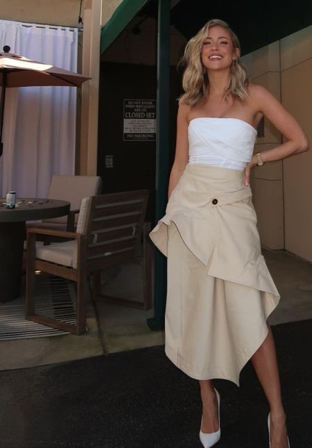 Shop Kristen Cavallari strapless remixed draped corset midi dress on sale #KristinCavallari #CelebrityStyle

#LTKSaleAlert #LTKStyleTip