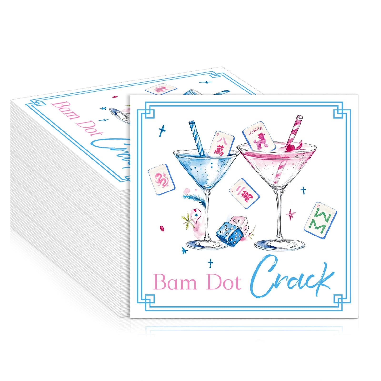 40pc Mahjong Cocktail Napkins, Mahjong Party Supplies - Decorative Paper Tableware for Home, Part... | Amazon (US)