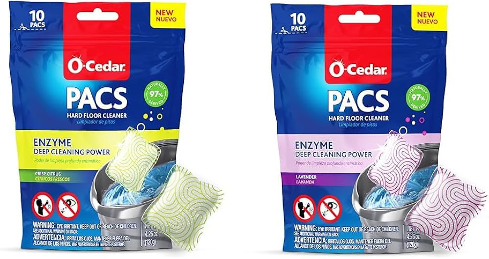 O-Cedar Hard Floor Cleaner PACS Crisp Citrus Scent 10 Count (1-Pack) & Lavender Scent 10 Count (1... | Amazon (US)