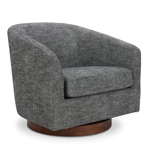 CHITA Swivel Accent Chair, FSC Certified Upholstered Fabric Barrel Chair for Living Room, Fully Assembled, Dark Grey | Amazon (US)