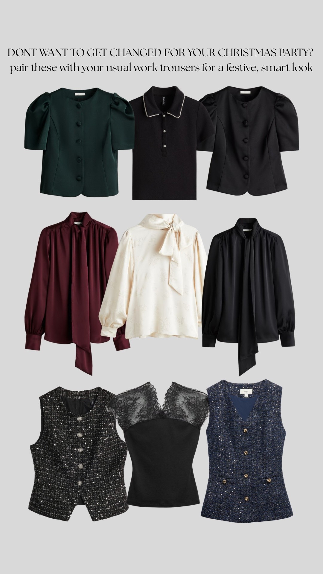 Easy Christmas party outfits if you don’t want to get changed - go straight from desk to your party! 

#LTKpartywear #LTKwinter #LTKworkwear