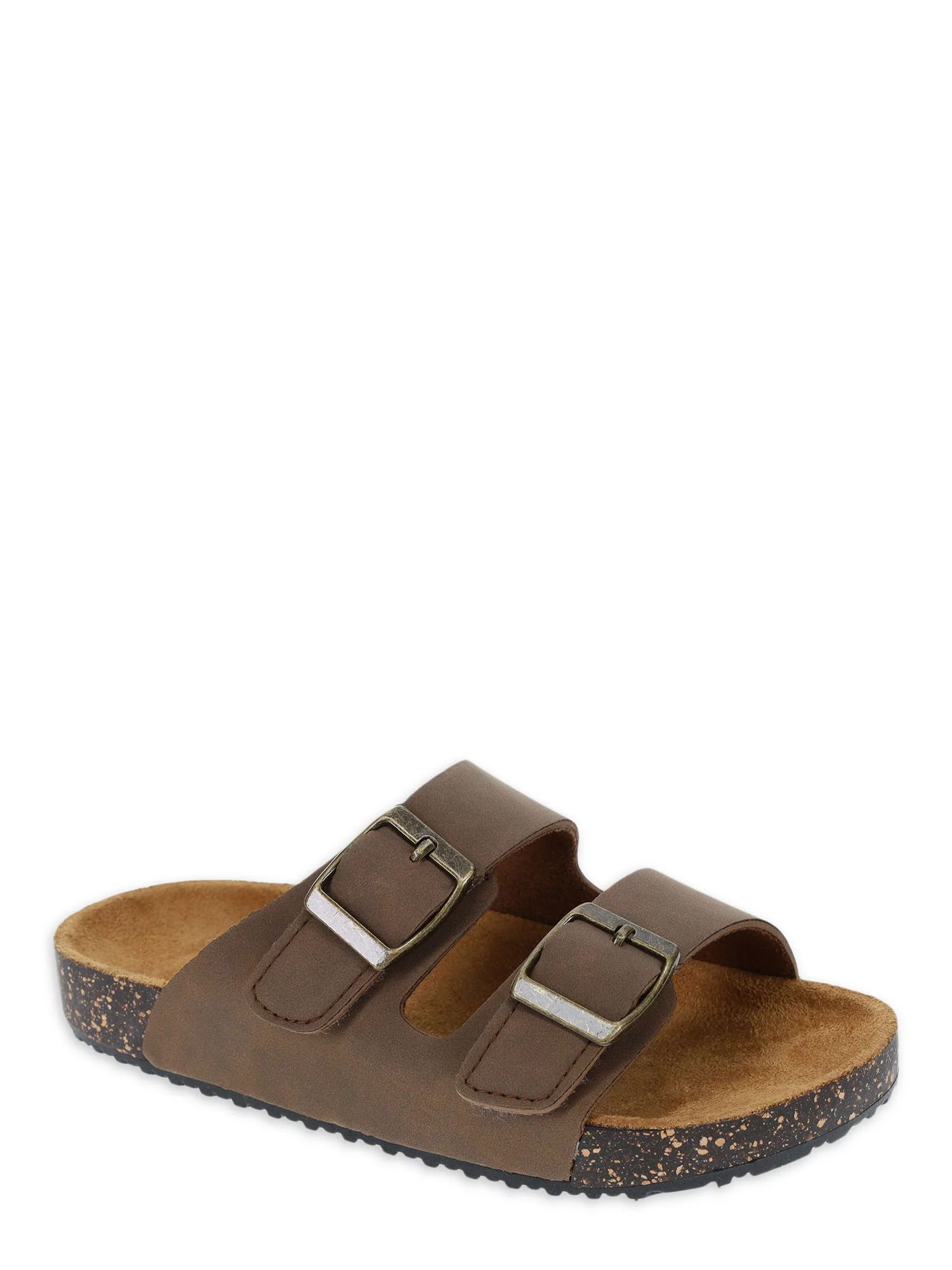 Wonder Nation Little & Big Boys Two Buckle Footbed Sandals, Sizes 12-6 - Walmart.com | Walmart (US)