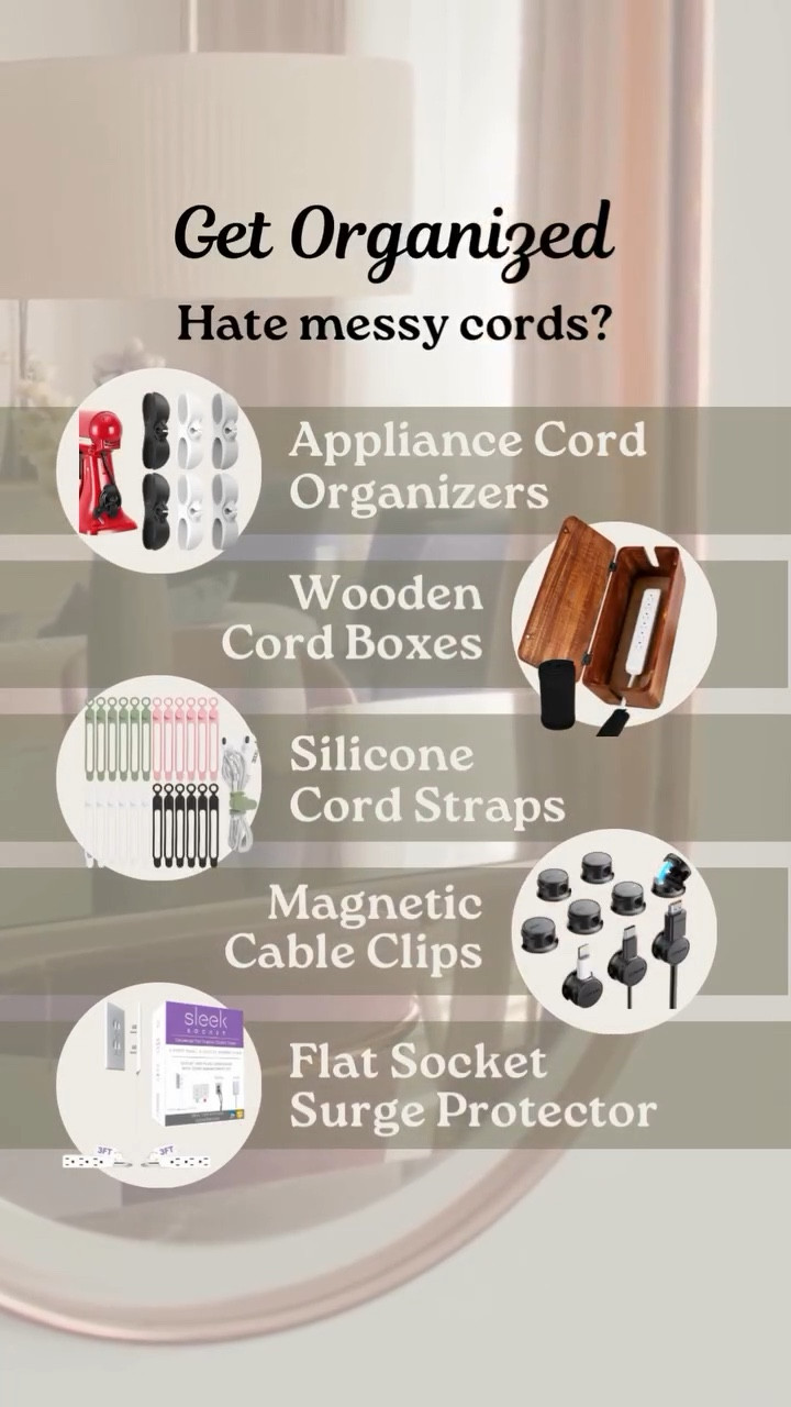 ⭐️Appliance Cord Organizers
⭐️Wooden Cord Boxes
⭐️Silicone Cord Straps
⭐️Magnetic Cable Clips
⭐️Flat Socket Surge Protector

#home #gadgets #gadget #organize #organized #organizedhome #getorganized #organization #tech #amazon #amazonfinds #amazonhome #amazonfavorites #amazonmusthaves

#LTKFamily #LTKGiftGuide #LTKHome