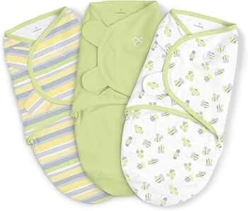 SwaddleMe Original Swaddle - Size Small/Medium, 0-3 Months, 3-Pack (Busy Bees) Easy to Use Newbor... | Amazon (US)