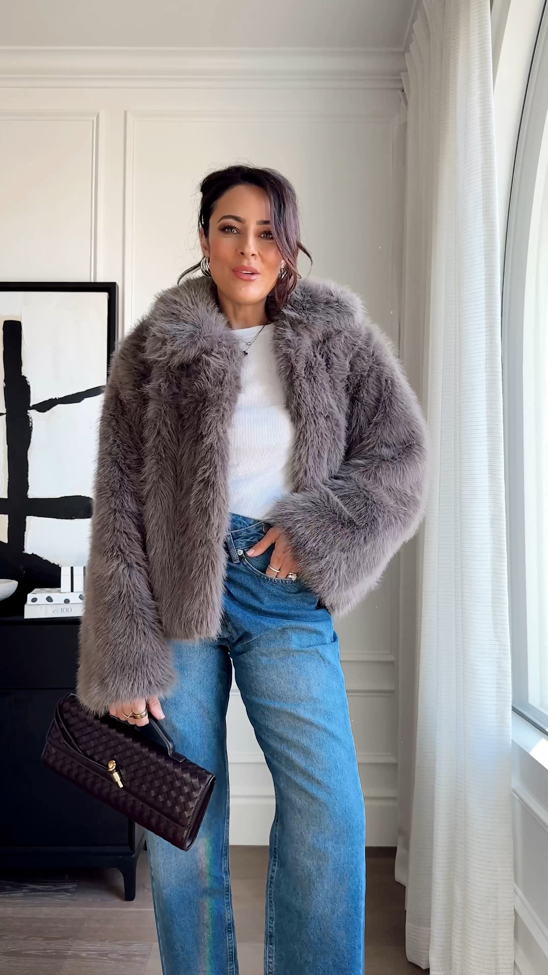 Time to break out the faux fur ⚡️ Remember last year when you could find one to save your life; this year I got you early! Pair out with jeans, trousers, a sweat set; INSTANTLY add some cool to your looks! Also a moment for these jeans because they’re a vibe! @nordstrom #NordstromPartner 
Denim size S
Fur coat size M 

#LTKSeasonal #LTKVideo #LTKOver40