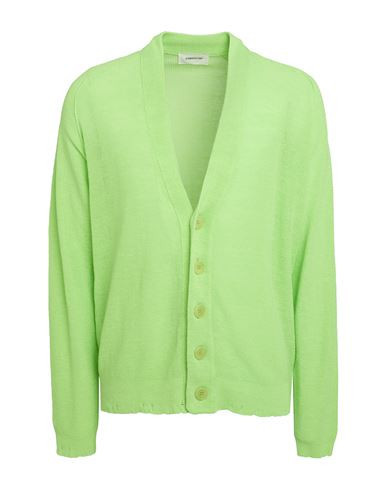 Atomofactory Man Cardigan Lime green Size L Linen, Cotton | YOOX (US)