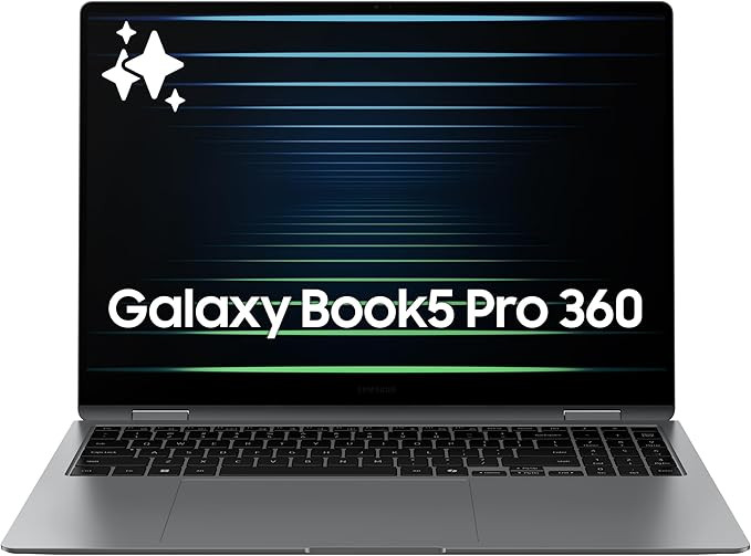 Samsung 16” Galaxy Book5 Pro 360 Copilot+ PC, AI Computer, Intel Core 7 Ultra Processor, 3K AMO... | Amazon (US)