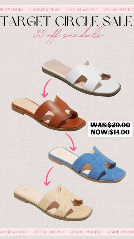 It's Target Circle week! Get these sandals in lots of colors for less than $30 until April 13th. Don't miss out on this deal for affordable spring and summer shoes!

spring outfits
vacation outfit
work outfit
wedding guest
salealert
Sandals
Target
Moreewithmo

#LTKsalealert #LTKshoecrush #LTKxTarget