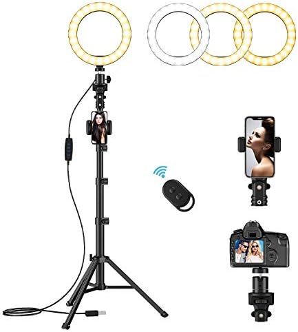 8" Selfie LED Ring Light with Tripod Stand & Phone Holder, 3 Light Mode & 10 Brightness Level for... | Amazon (US)
