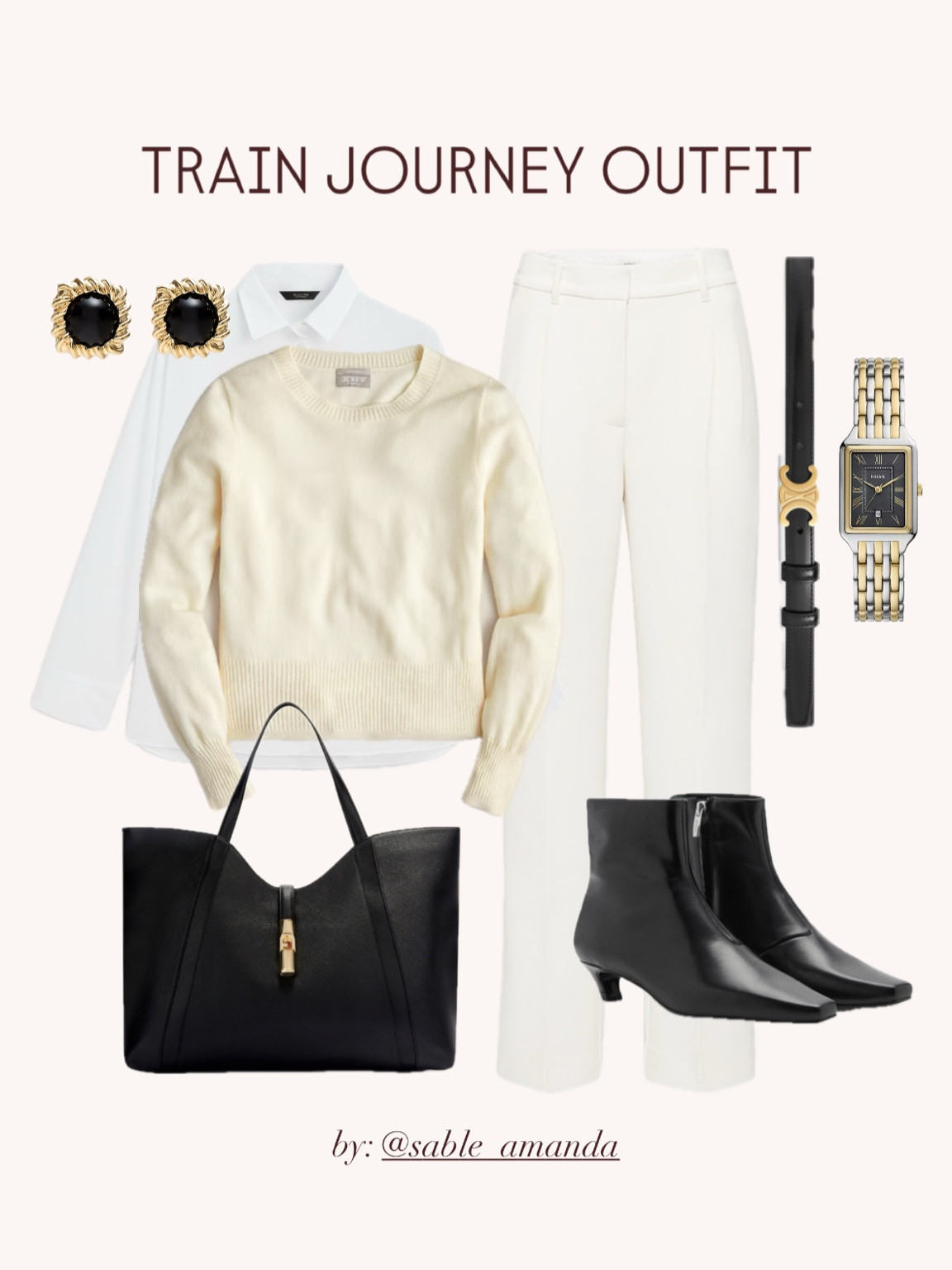 On the train to Madrid, 🚆 a 3 hour journey, and when we arrive it’s straight to the tailor, then hotel to drop off luggage, and then a fancy lunch so there won’t be any time for wardrobe changes until the evening but I definitely wanted a comfortable journey while still looking elegant and ready for a day in the city. So a breathable cotton collared shirt paired with a soft cashmere sweater, tailored pants and real leather (flexible) booties for an easy journey look and feel. Also a very appropriate office workwear look too. (Side note: These pants are probably going to be in my best purchases of 2024 🤍)

#LTKShoeCrush #LTKTravel #LTKWorkwear