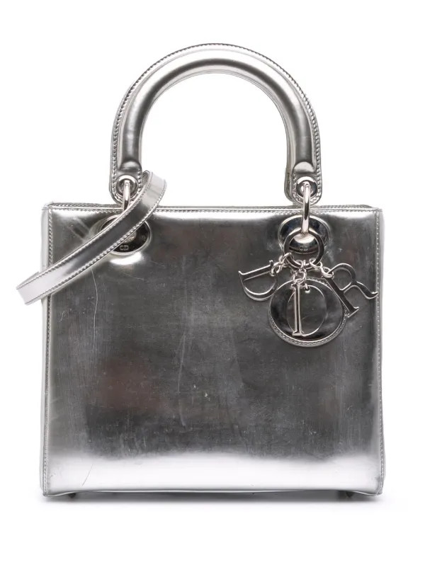 2013 Medium Metallic Patent Lady Dior satchel | Farfetch Global