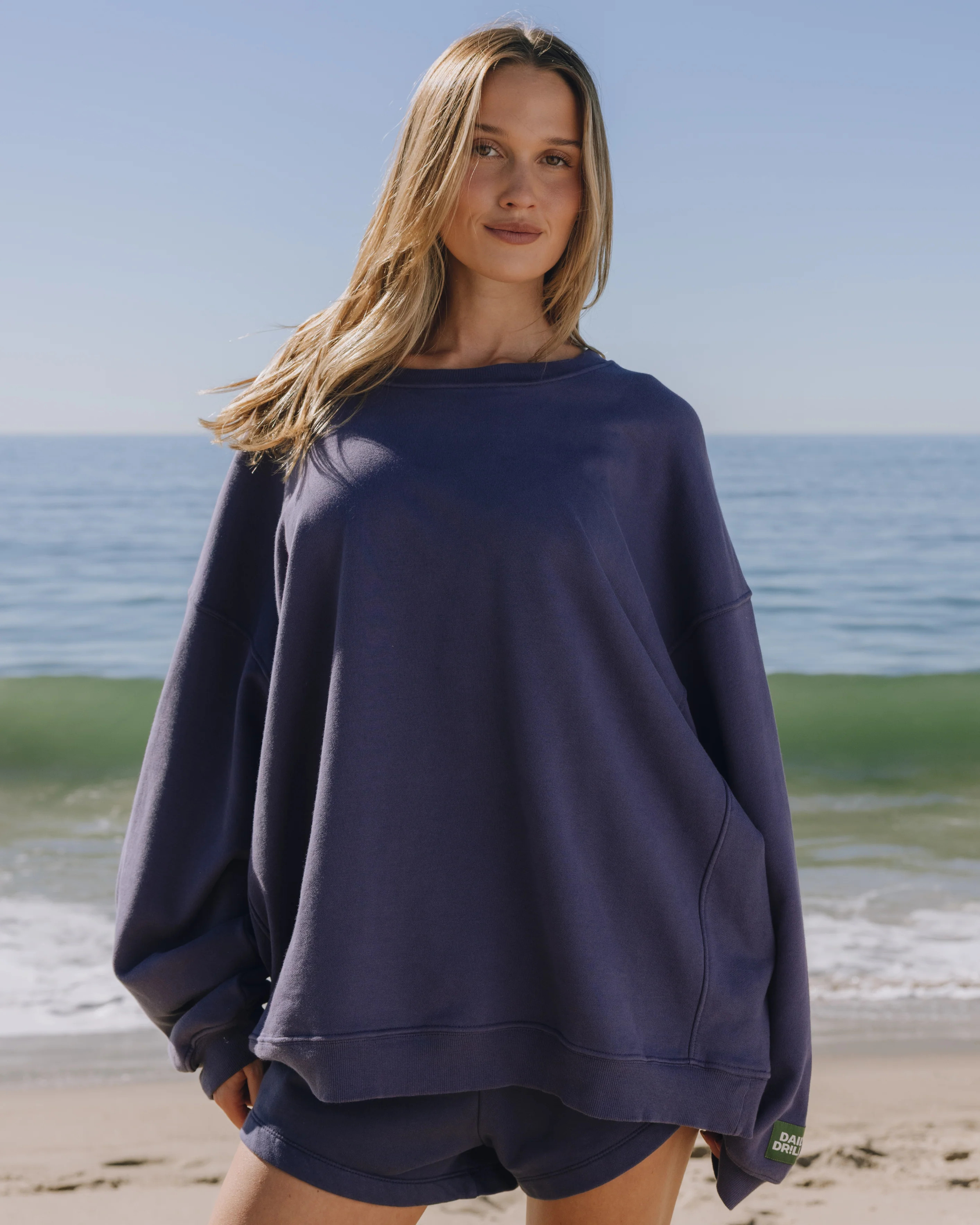 Unisex Oversized Crew - Navy | Daily Drills LLC