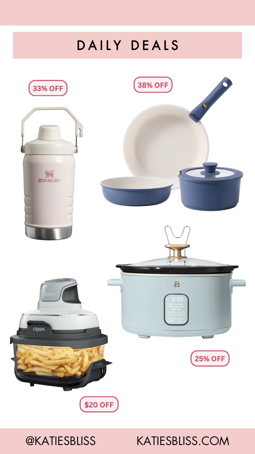 Daily deals ✨

Walmart. Kitchen. Deals. Sale. Markdown. Slow cooker. Ninja crispi. Stanley. Water bottle. Pots. Pans. 



#LTKFindsUnder100 #LTKSaleAlert #LTKfoodie