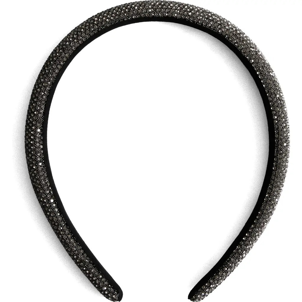 MANGO Glitter Rhinestone Headband in Silver at Nordstrom | Nordstrom