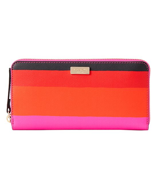 Kate Spade Women's Wallets Multi - Orange & Pink Laurel Way Bonita Stripe Neda Wallet | Zulily