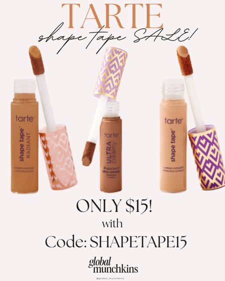 Tarte shape tape SALE! The best concealer is only $15 with code: shapetape15
Last day to grab yours! #tarte

#LTKbeauty #LTKover40 #LTKsalealert